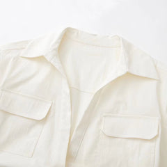 Elegant White Ruffled Office Shirt Elegant White Ruffled Office Shirt