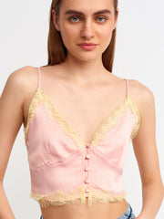 Elegant Lace Trimmed Crop Top Elegant Lace Trimmed Crop Top