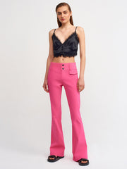 Elegant Lace Trimmed Crop Top Elegant Lace Trimmed Crop Top