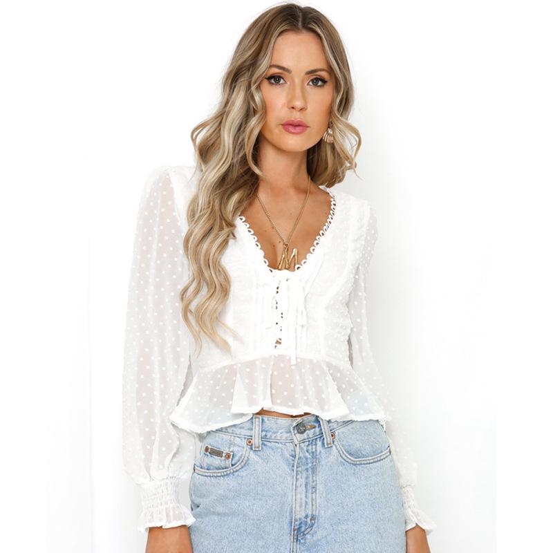 Ethereal Lace-Trimmed Chiffon Blouse