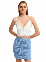 Elegant Lace Trimmed Crop Top Elegant Lace Trimmed Crop Top