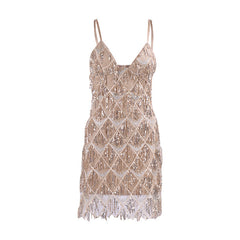 Glamorous Viva V-Neck Sequin Fringe Dress Glamorous Viva V-Neck Sequin Fringe Dress