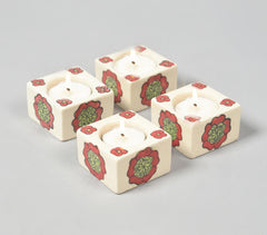 Hand Painted Ceramic Candle Holders (Set of 4) Hand Painted Ceramic Candle Holders (Set of 4)