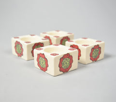 Hand Painted Ceramic Candle Holders (Set of 4) Hand Painted Ceramic Candle Holders (Set of 4)