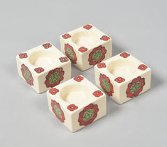 Hand Painted Ceramic Candle Holders (Set of 4) Hand Painted Ceramic Candle Holders (Set of 4)