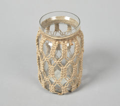 Hand Knotted Jute & Glass Jar Vase Hand Knotted Jute & Glass Jar Vase