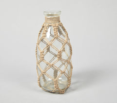 Diamond Knotted Jute & Glass Vase Diamond Knotted Jute & Glass Vase