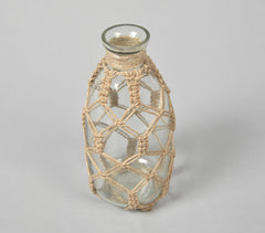 Diamond Knotted Jute & Glass Vase Diamond Knotted Jute & Glass Vase