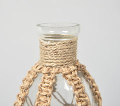 Diamond Knotted Jute & Glass Vase Diamond Knotted Jute & Glass Vase