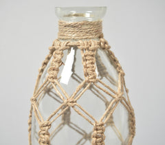 Diamond Knotted Jute & Glass Vase Diamond Knotted Jute & Glass Vase