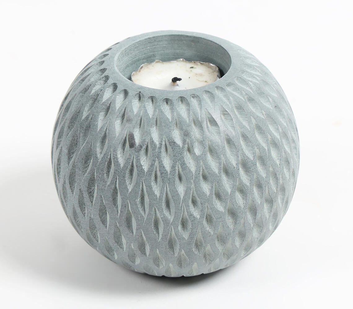 Hand Carved Stone Dome-Shaped Tea Light Holder