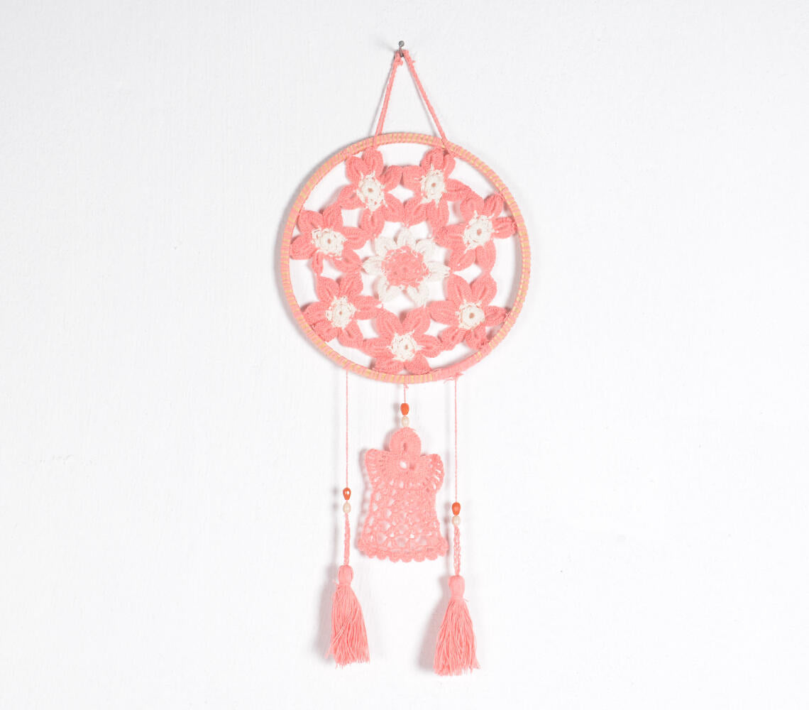 Crochet Pastel Pink Dreamcatcher
