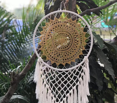 Crochet Mustard Mandala Dreamcatcher Crochet Mustard Mandala Dreamcatcher