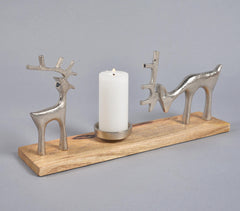 Reindeer on a Plank' Tealight Holder Reindeer on a Plank' Tealight Holder