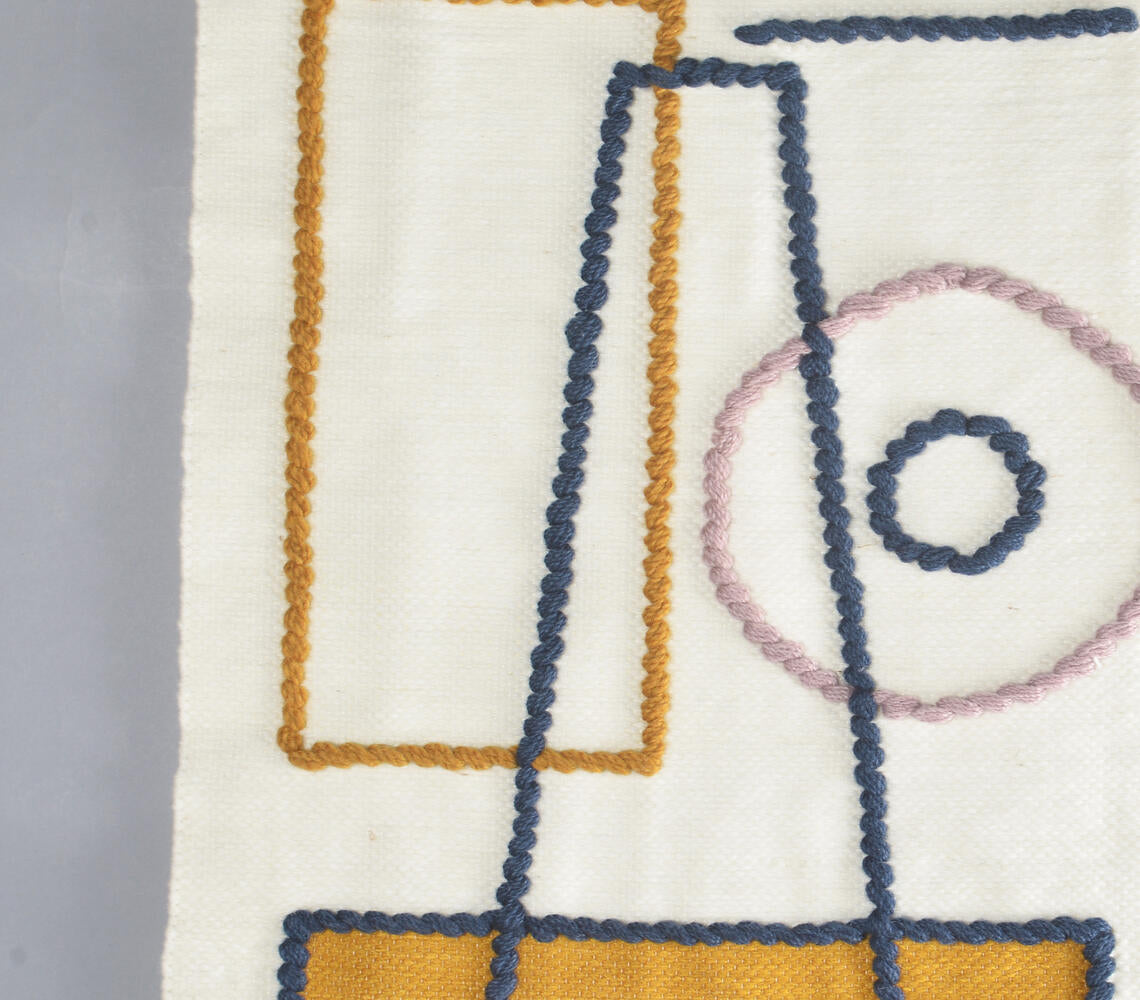 Abstract Tasseled Woolen Wall Hanging