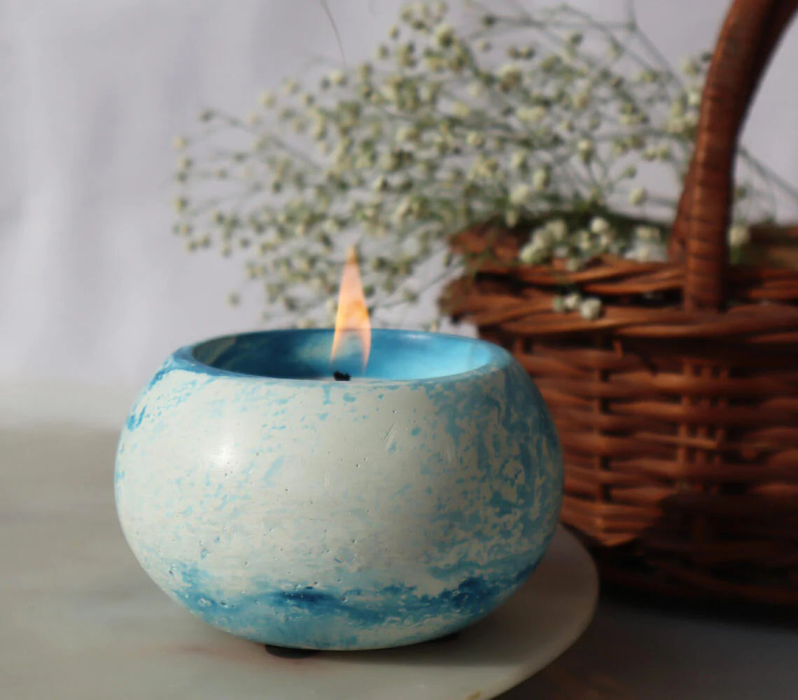 English Lavender Poured & Marbled Concrete Jar Candle