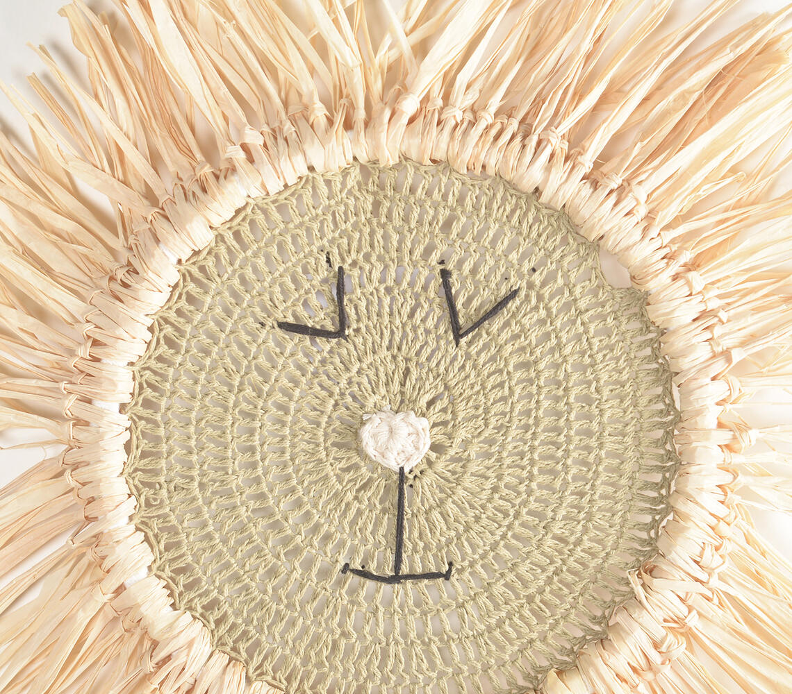 Crochet Cotton Papa Lion-Head Wall Decor