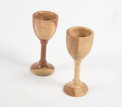 Turned Acacia Wood Wine Glasses (set of 2) Turned Acacia Wood Wine Glasses (set of 2)