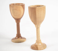 Turned Acacia Wood Wine Glasses (set of 2) Turned Acacia Wood Wine Glasses (set of 2)