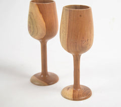 Acacia Wood Turned Wine Glasses (set of 2) Acacia Wood Turned Wine Glasses (set of 2)