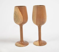 Acacia Wood Turned Wine Glasses (set of 2) Acacia Wood Turned Wine Glasses (set of 2)