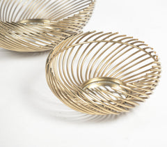 Antique Gold-Toned Iron Swirl Utility Bowls (set of 2) Antique Gold-Toned Iron Swirl Utility Bowls (set of 2)