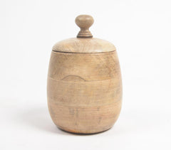 Classic Wooden Barrel-Shaped Jar With Lid Classic Wooden Barrel-Shaped Jar With Lid