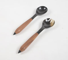 Recycled Horn & Wood Salad Spoons (set of 2) Recycled Horn & Wood Salad Spoons (set of 2)