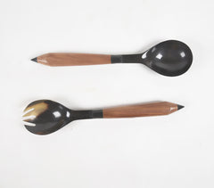 Recycled Horn & Wood Salad Spoons (set of 2) Recycled Horn & Wood Salad Spoons (set of 2)