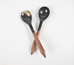 Recycled Horn & Wood Salad Spoons (set of 2) Recycled Horn & Wood Salad Spoons (set of 2)