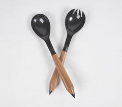Recycled Natural Horn & Bone Salad Servers Recycled Natural Horn & Bone Salad Servers