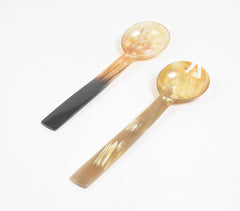 Hand Cut Recycled Horn Salad Servers (set of 2) Hand Cut Recycled Horn Salad Servers (set of 2)
