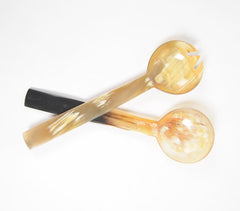 Hand Cut Recycled Horn Salad Servers (set of 2) Hand Cut Recycled Horn Salad Servers (set of 2)