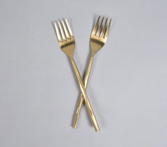 Hand Beaten Champagne Gold Fruit Forks (Set of 2) Hand Beaten Champagne Gold Fruit Forks (Set of 2)