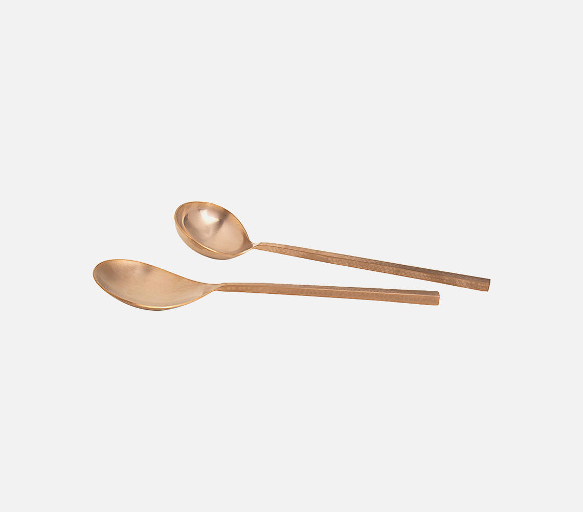 Hand Beaten Stainless Steel Servers (Set of 2)
