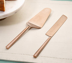 Hand Beaten Stainless Steel Cake Servers (Set of- 2) Hand Beaten Stainless Steel Cake Servers (Set of- 2)