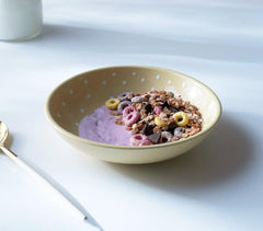 Handmade Ceramic Polka Dots Cereal Bowl Handmade Ceramic Polka Dots Cereal Bowl