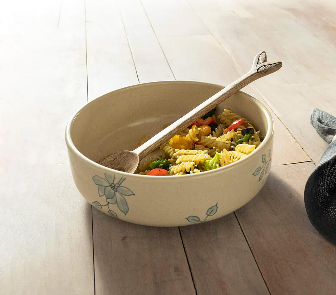 Handmade Ceramic Floral Serving Bowl