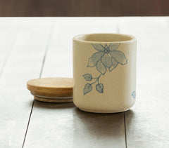 Handmade Floral Ceramic Jar (Small) Handmade Floral Ceramic Jar (Small)