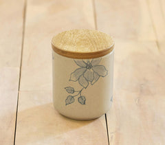Handmade Floral Ceramic Jar (Small) Handmade Floral Ceramic Jar (Small)