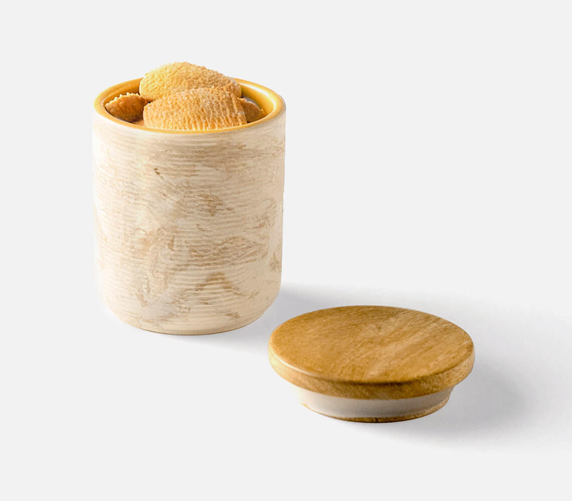 Handmade Ceramic Jar with Wooden Lid (Small)