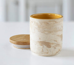 Handmade Ceramic Jar with Wooden Lid (Small) Handmade Ceramic Jar with Wooden Lid (Small)