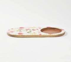 Enamelled Floral Cheese board Enamelled Floral Cheese board