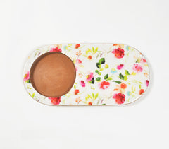 Enamelled Floral Cheese board Enamelled Floral Cheese board