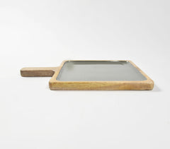 Enamelled Grey Wooden Cheese board Enamelled Grey Wooden Cheese board