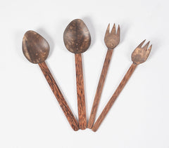 Eco-friendly Coconut Shell Cutlery (set of 4) Eco-friendly Coconut Shell Cutlery (set of 4)