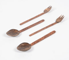Eco-friendly Coconut Shell Cutlery (set of 4) Eco-friendly Coconut Shell Cutlery (set of 4)