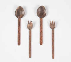 Eco-friendly Coconut Shell Cutlery (set of 4) Eco-friendly Coconut Shell Cutlery (set of 4)