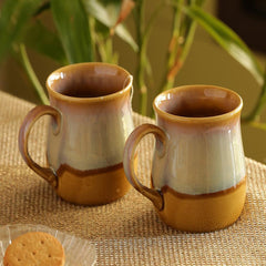 Ceramic Tea & Coffee Mugs with Milky Hues (Set of 2) Ceramic Tea & Coffee Mugs with Milky Hues (Set of 2)