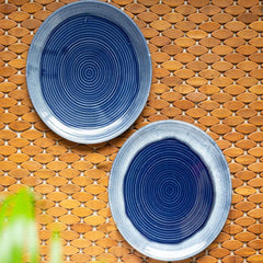 Sapphire Glazed Ceramic Dinner Plates (Set of 2) Sapphire Glazed Ceramic Dinner Plates (Set of 2)